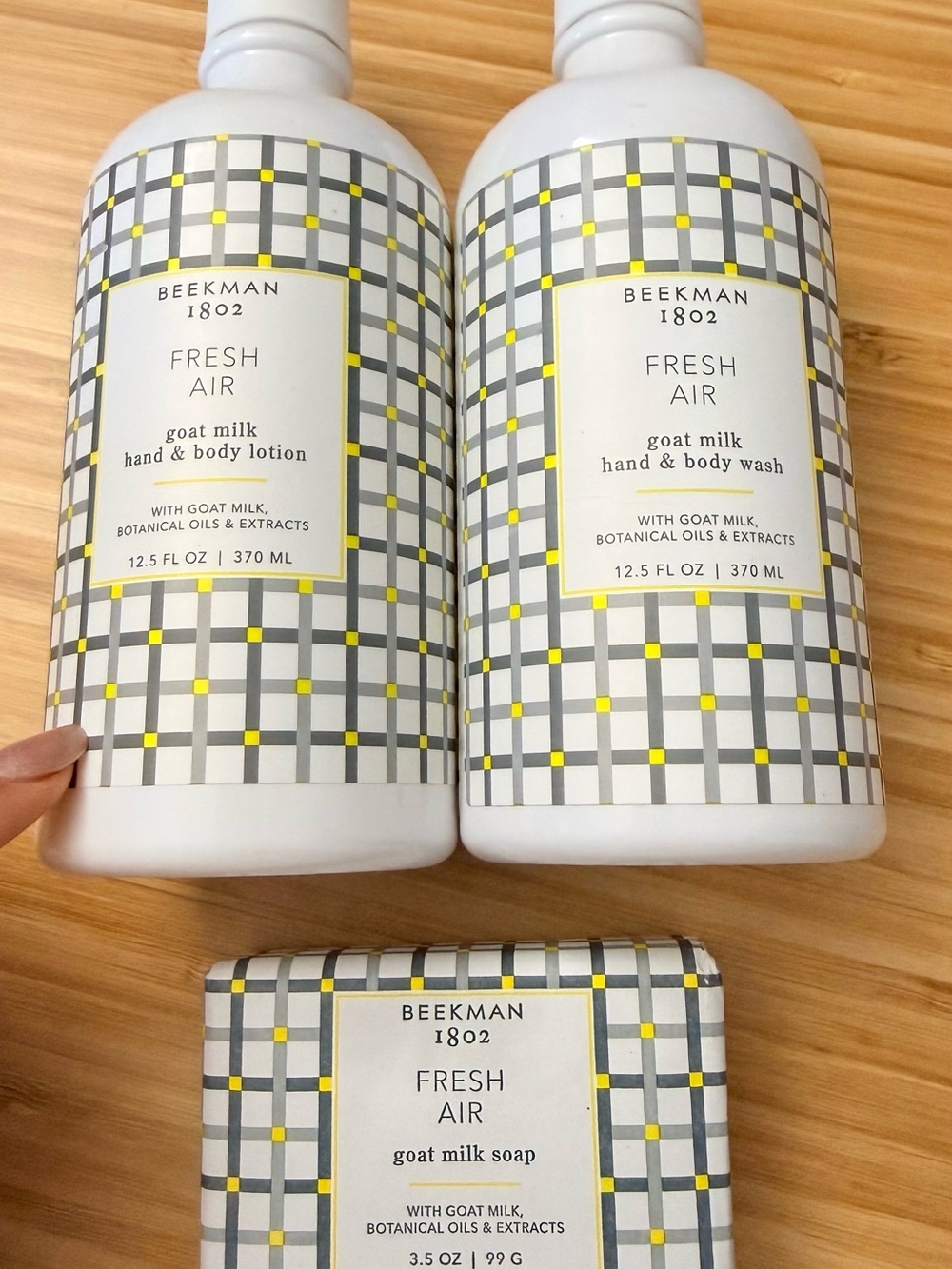 Beekman 1802 | Fresh Air Goat Milk 3-Pc Set | Body Wash, Body Lotion, Bar Soap